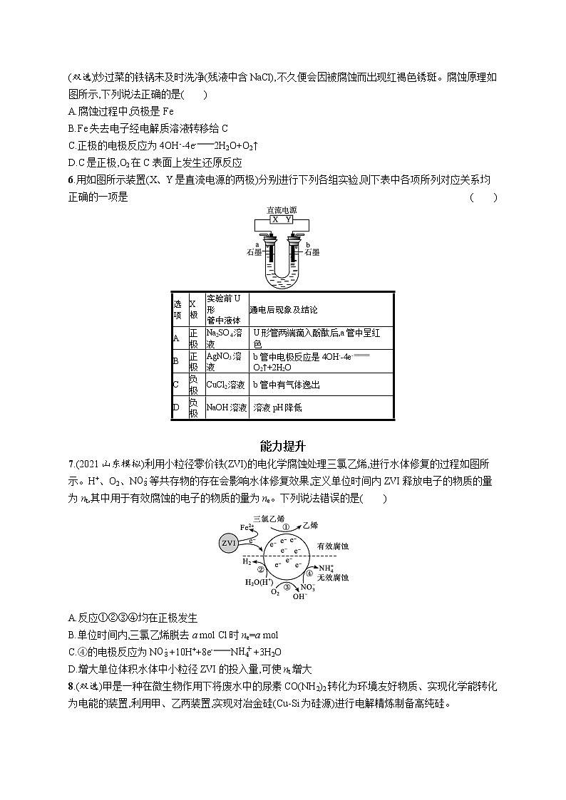 2022届高考化学一轮复习同步练习：电解池　金属的腐蚀与防护02