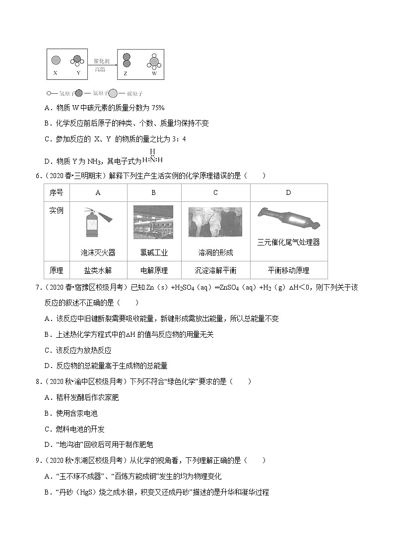 2021年新高考化学各地模拟题精细分类汇编  第1讲 化学科学特点 （一轮二轮通用）02