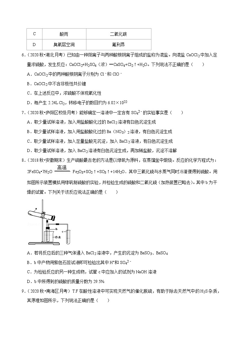 2021年新高考化学各地模拟题精细分类汇编   第15讲 氧族与碳族及其应用（一）（一轮二轮通用）02