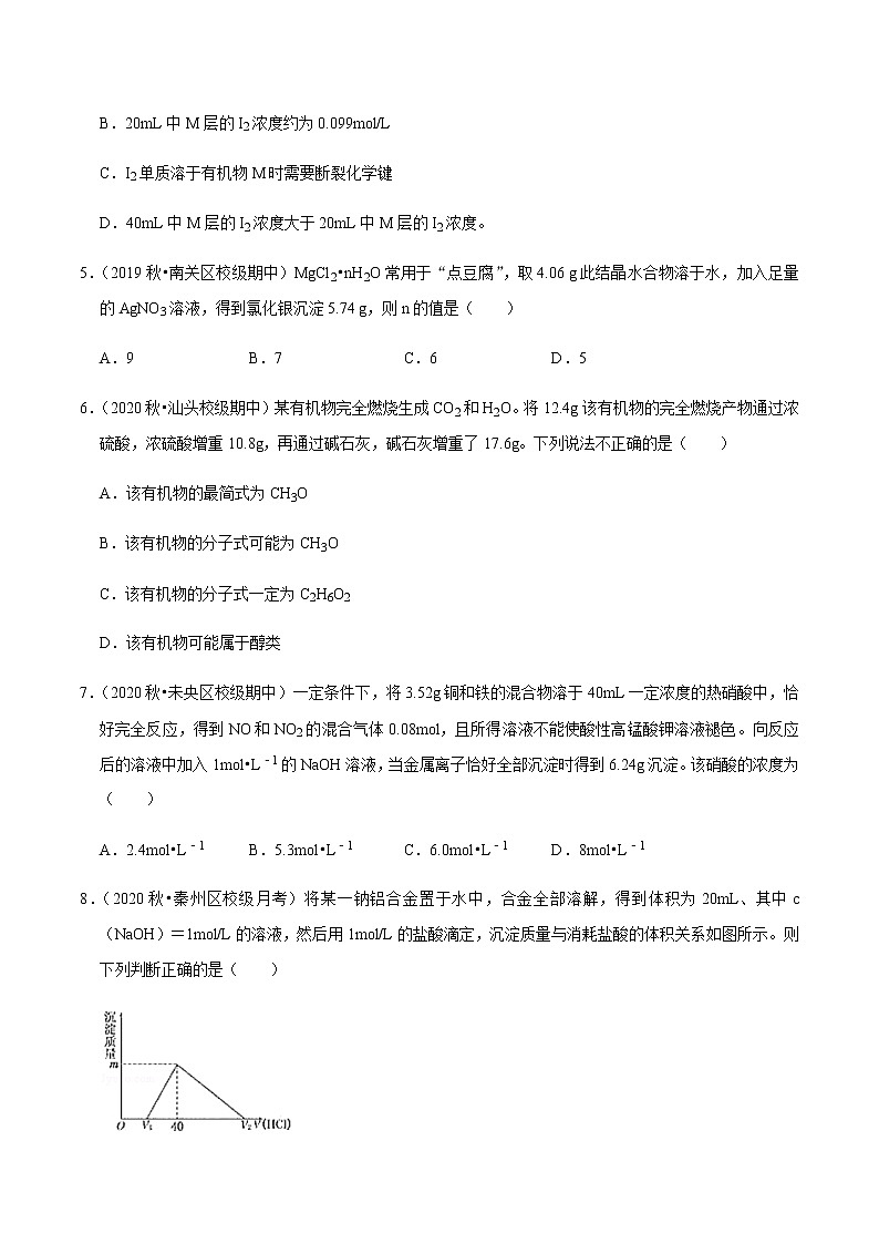 2021年新高考化学各地模拟题精细分类汇编   第22讲 化学综合计算（一轮二轮通用）02