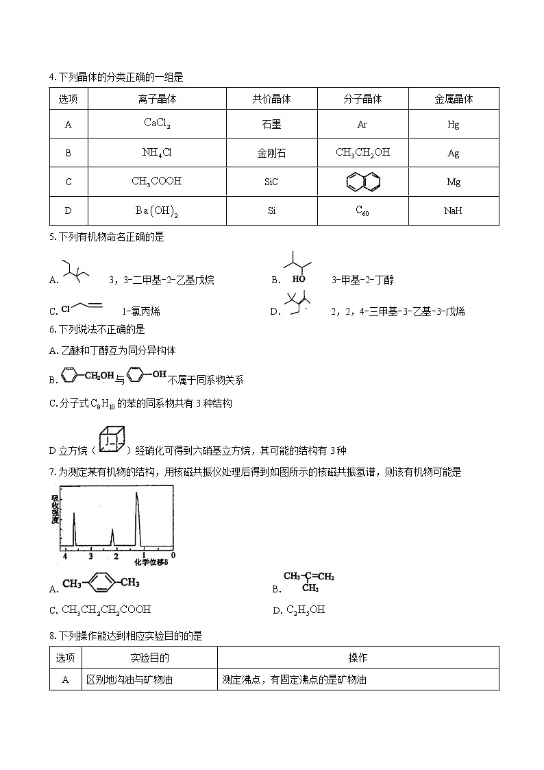 山东省聊城市临清市2020-2021学年高二下学期期中考试化学试题（word版 含答案）02