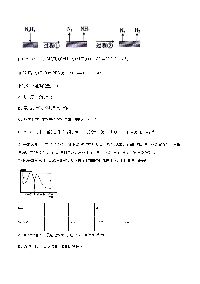 苏科版（2019）高中化学必修第二册专题6化学反应与能量变化第二单元化学反应中的热放热反应与吸热反应课后练习02