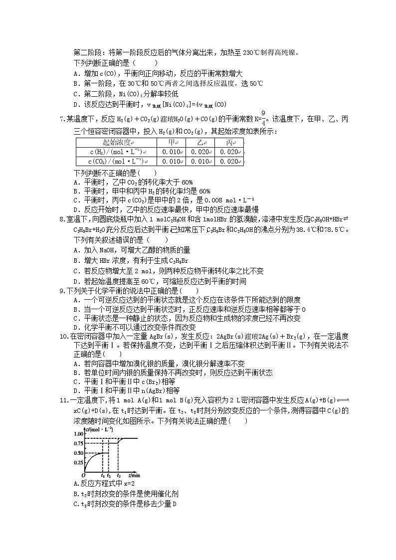 2021年高考化学三轮冲刺《化学反应速率和化学平衡》练习二（含答案）02