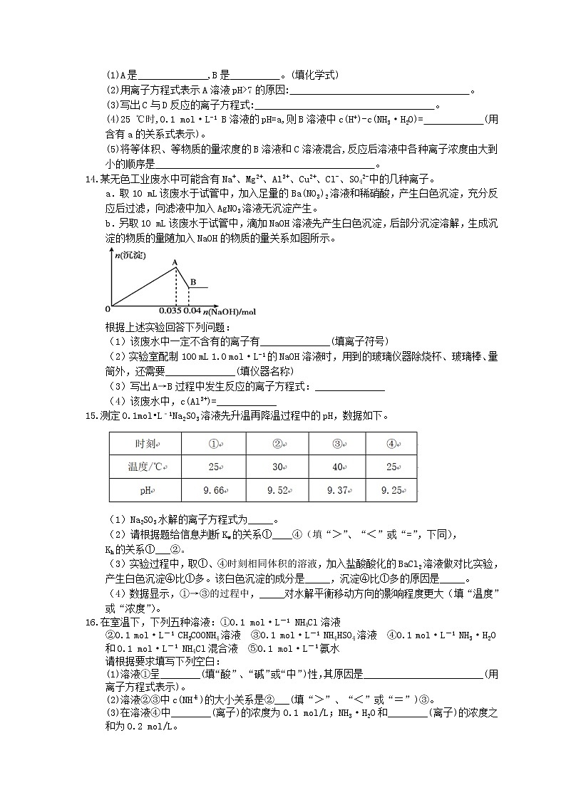 2021年高考化学三轮冲刺《电解质溶液》练习三（含答案）03