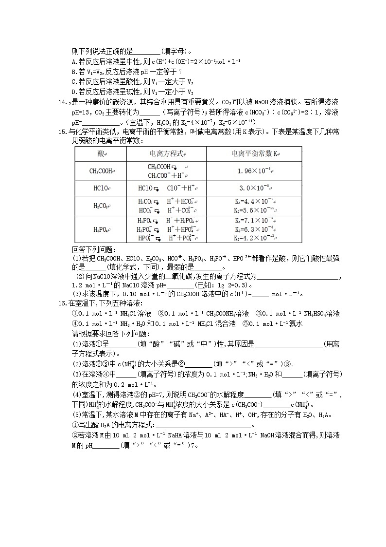 2021年高考化学三轮冲刺《电解质溶液》练习一（含答案）03