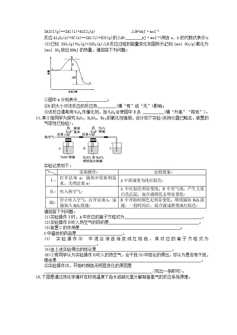 2021年高考化学三轮冲刺《化学反应与能量》练习三（含答案）03