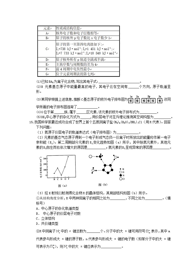 2021年高考化学三轮冲刺《物质的结构与性质》练习三（含答案）03