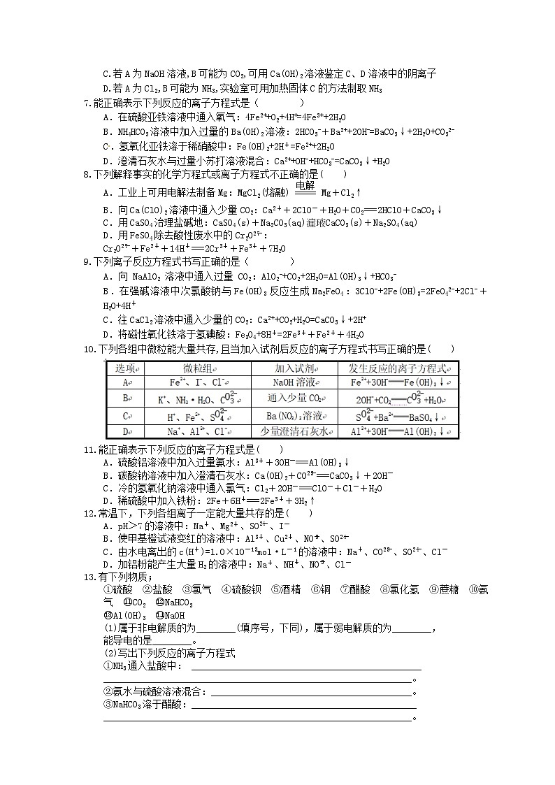 2021年高考化学三轮冲刺《离子反应》练习一（含答案）02