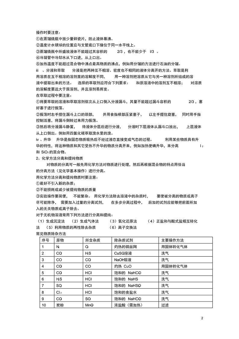 高中化学核心知识点02