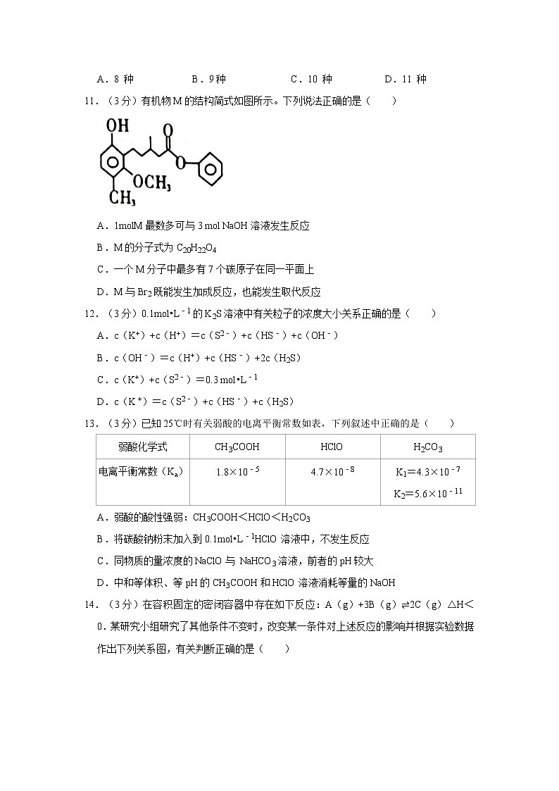 2019-2020学年第二学期-高二年级-化学-期末考试-咸阳市统考03