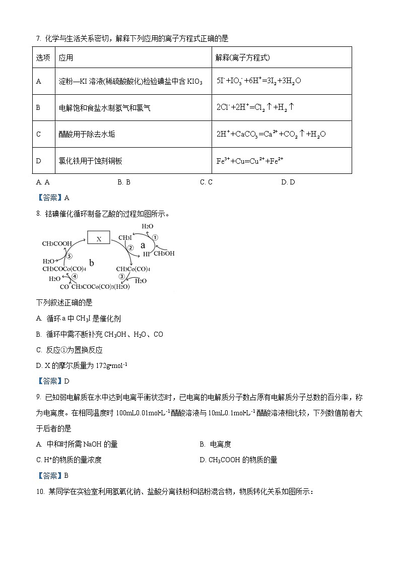 广东省高州市2021届高三第二次模拟化学试题03