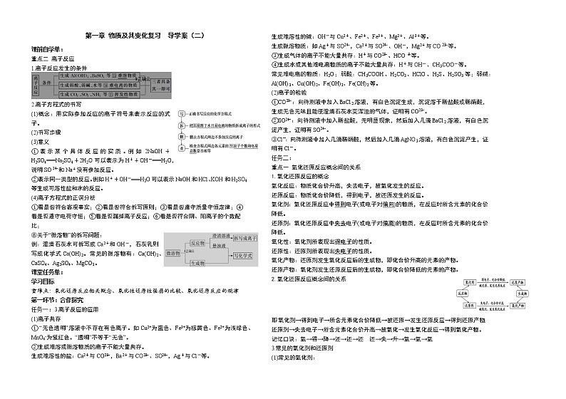 高中化学人教版 (2019) / 必修 第一册第一章复习学案二01