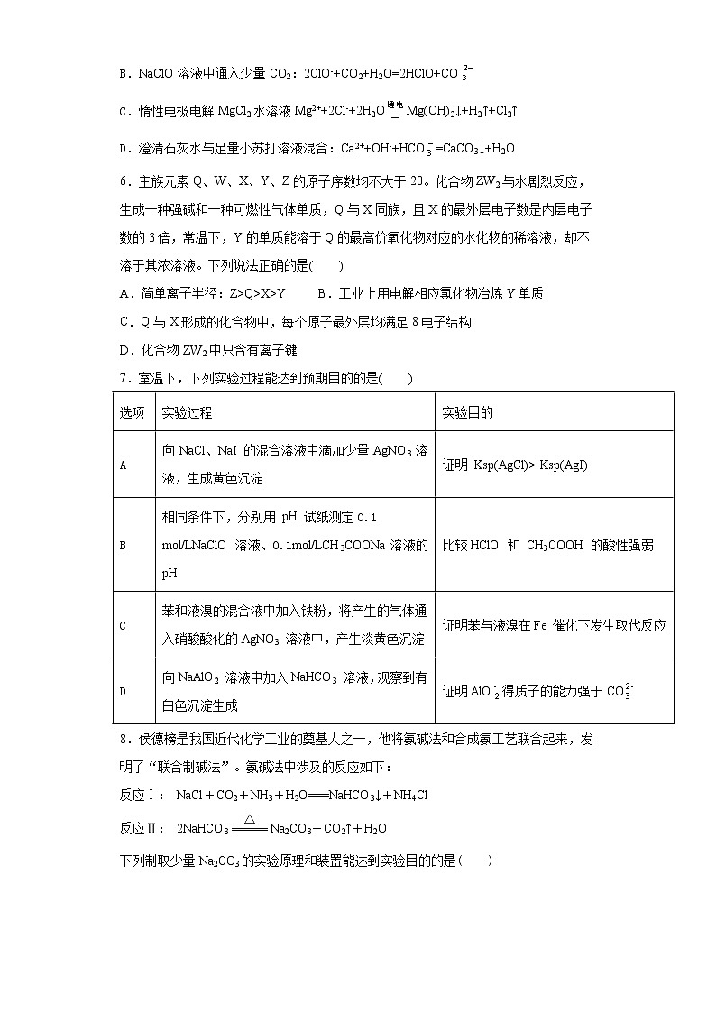 重庆市江津中学高2021届高考全真模拟考试化学试题02