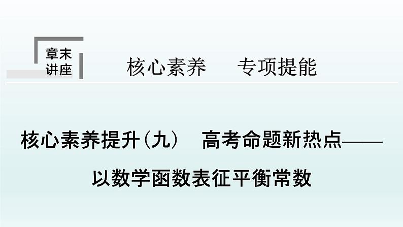 2022高三一轮复习化学  第八章  核心素养提升(九)　高考新热点—以数学函数表征平衡常数课件第1页