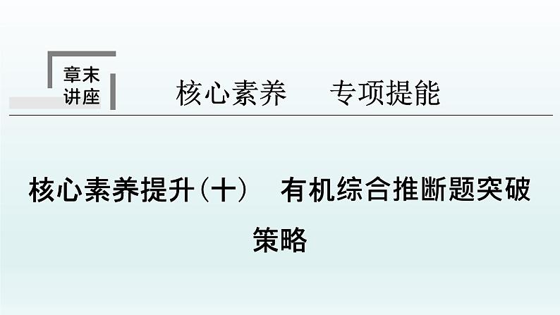 2022高三一轮复习化学  第十一章  核心素养提升(十)　有机综合推断题突破策略课件01