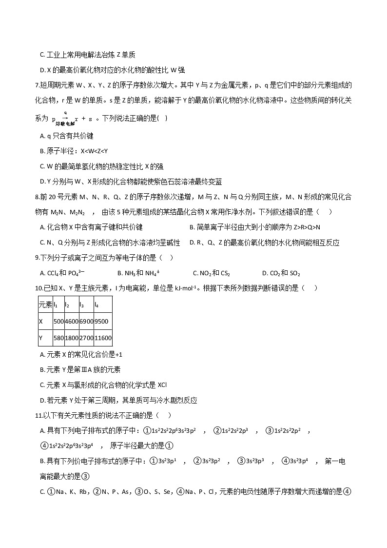 第1章 原子结构与元素性质 基础练习【新教材】鲁科版（2019）高中化学选择性必修二02