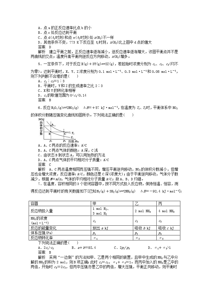 高中化学 第二章 第三节 化学平衡（第5课时）习题课 新人教版选修402