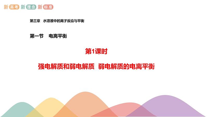 3.1.1 强电解质和弱电解质 弱电解质的电离平衡（课件）-2020-2021学年上学期高二化学同步精品课堂(新教材人教版选择性必修1)（共31张PPT）01