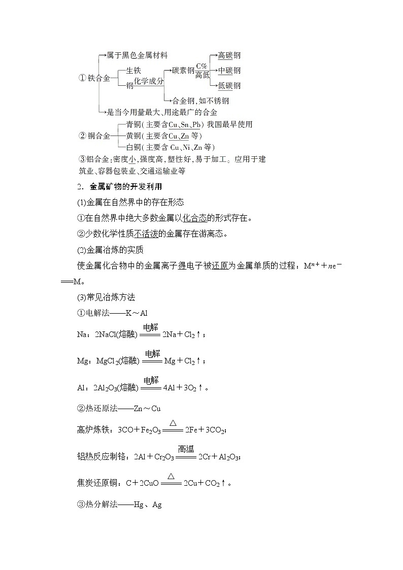 高三化学一轮复习讲义第3章 第4节　用途广泛的金属材料和开发利用金属矿物02