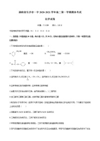 湖南省长沙市一中2020-2021学年高二上学期期末考试化学试题+Word版含答案