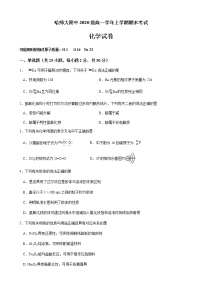 黑龙江省哈尔滨市师大附中2020-2021学年高一上学期期末考试+化学+Word版含答案