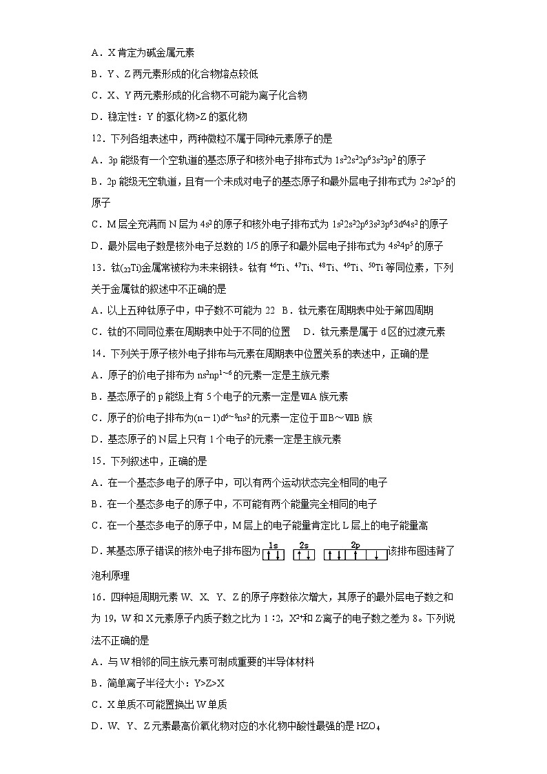 第一章 原子结构与元素周期律 综合检测-2020-2021学年人教版高二化学选修三03