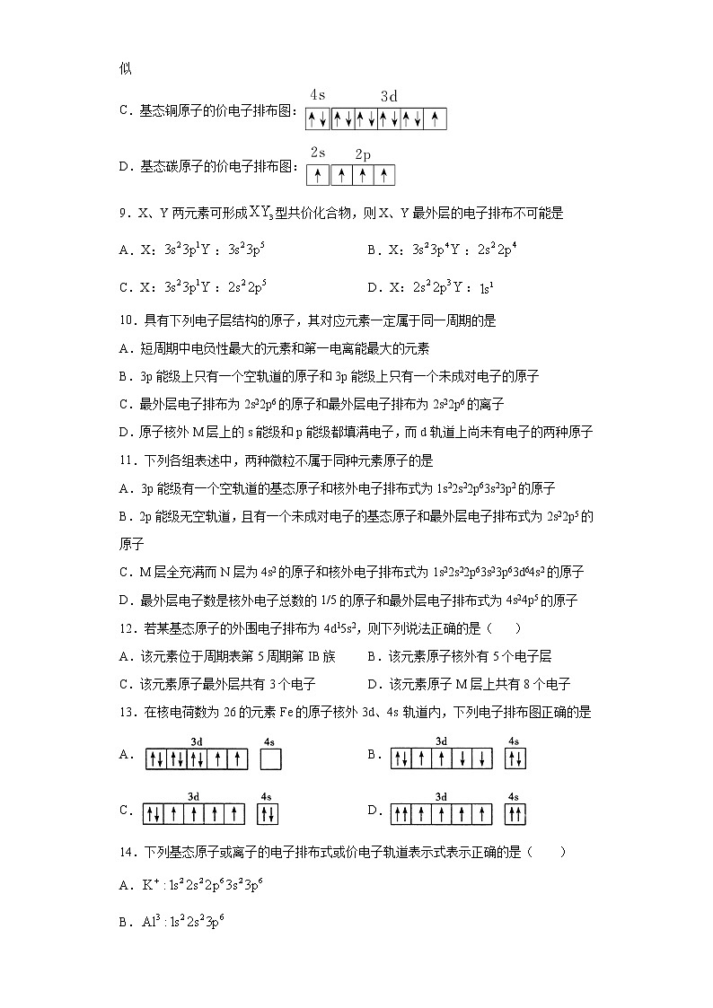 第一章 原子结构和元素周期律-同步练习-2020-2021学年人教版高二化学选修三02