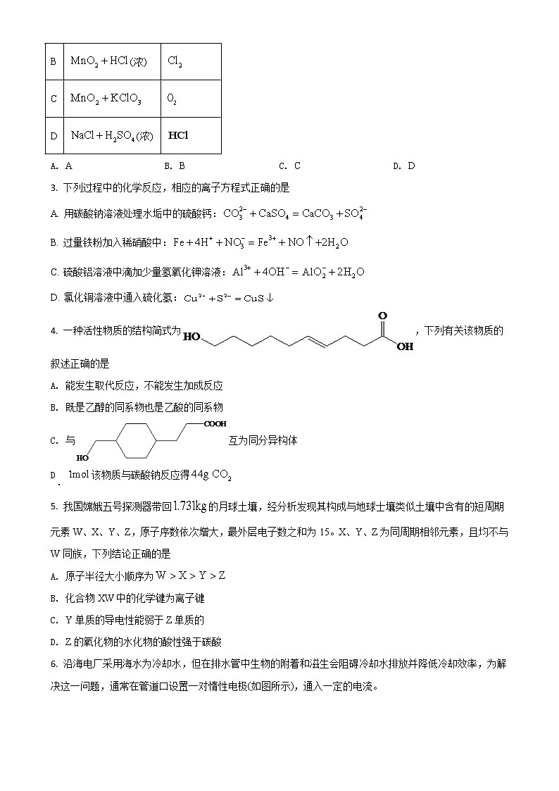 2021年高考全国乙卷理综化学高考真题及答案解析 (原卷+解析卷)02
