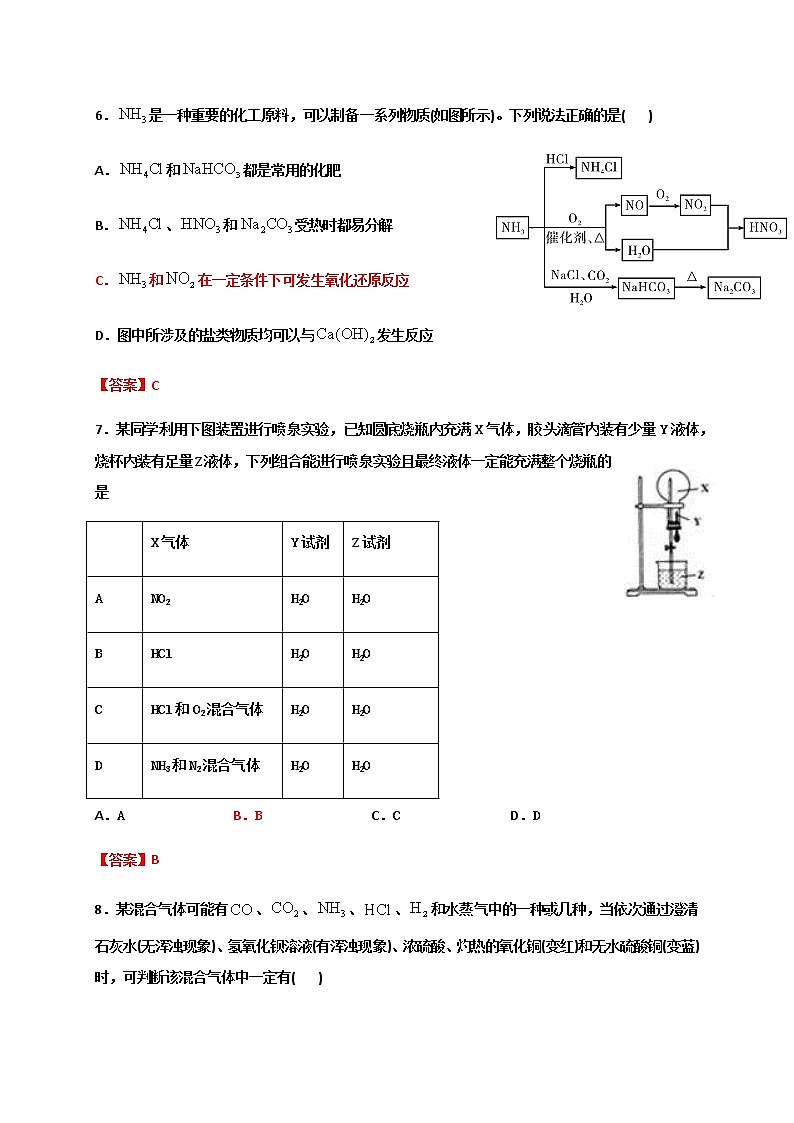 高中化学人教版（2019）必修二第五章氨和铵盐 同步练习题（含答案）02