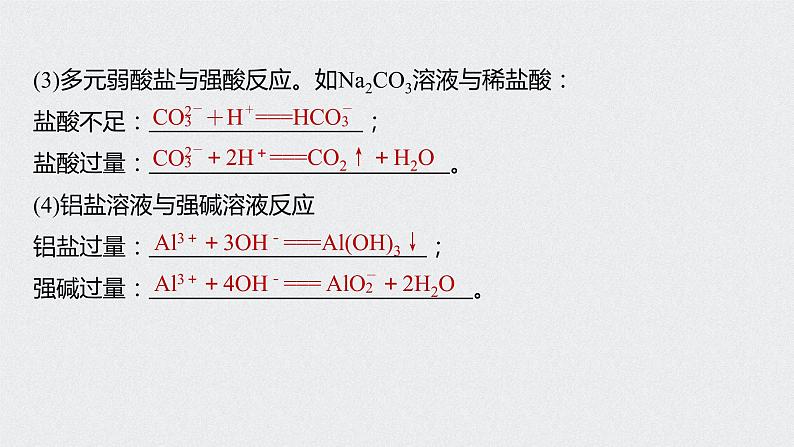 2022高考化学一轮复习 第二章 第8讲　用分类思想突破离子方程式的书写课件06