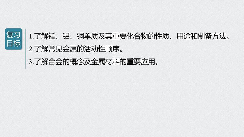 2022高考化学一轮复习 第三章 第17讲　镁、铝、铜及其化合物　金属冶炼课件02