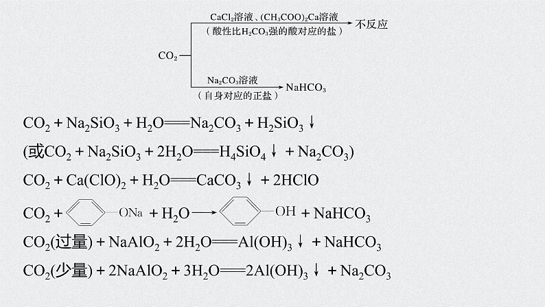 2022高考化学一轮复习 第四章 第19讲　微专题8　二氧化碳与盐或碱溶液反应产物的判断课件03