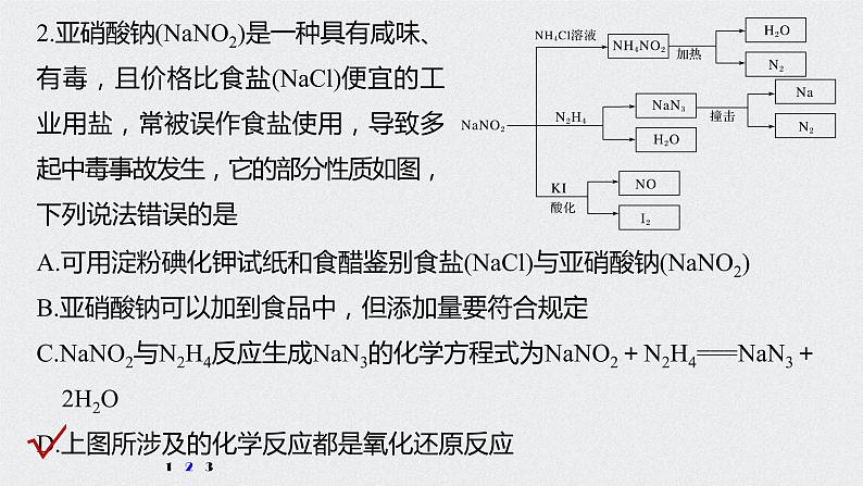 2022高考化学一轮复习 第四章 第24讲　微专题12　亚硝酸及亚硝酸钠的性质课件07