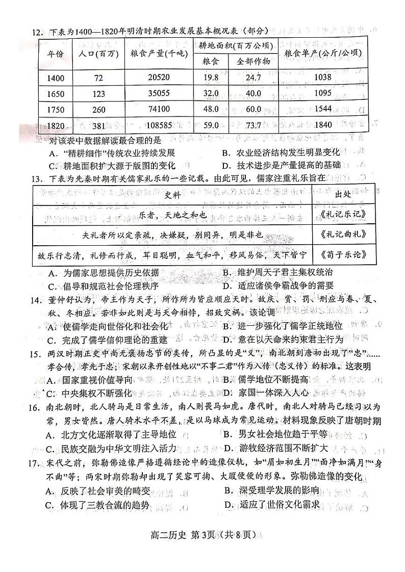 2020-2021学年河南省南阳市高二下学期期末考试历史试题 PDF版03