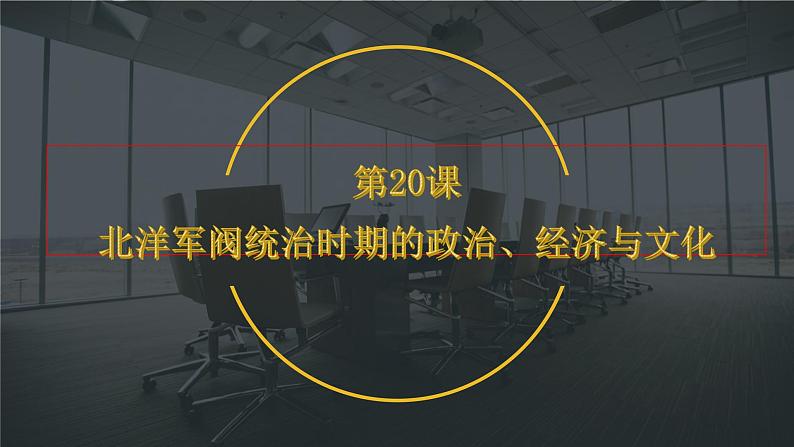 第20课 北洋军阀统治时期的政治、经济与文化 课件-【新教材】统编版（2019）高中历史必修中外历史纲要上01