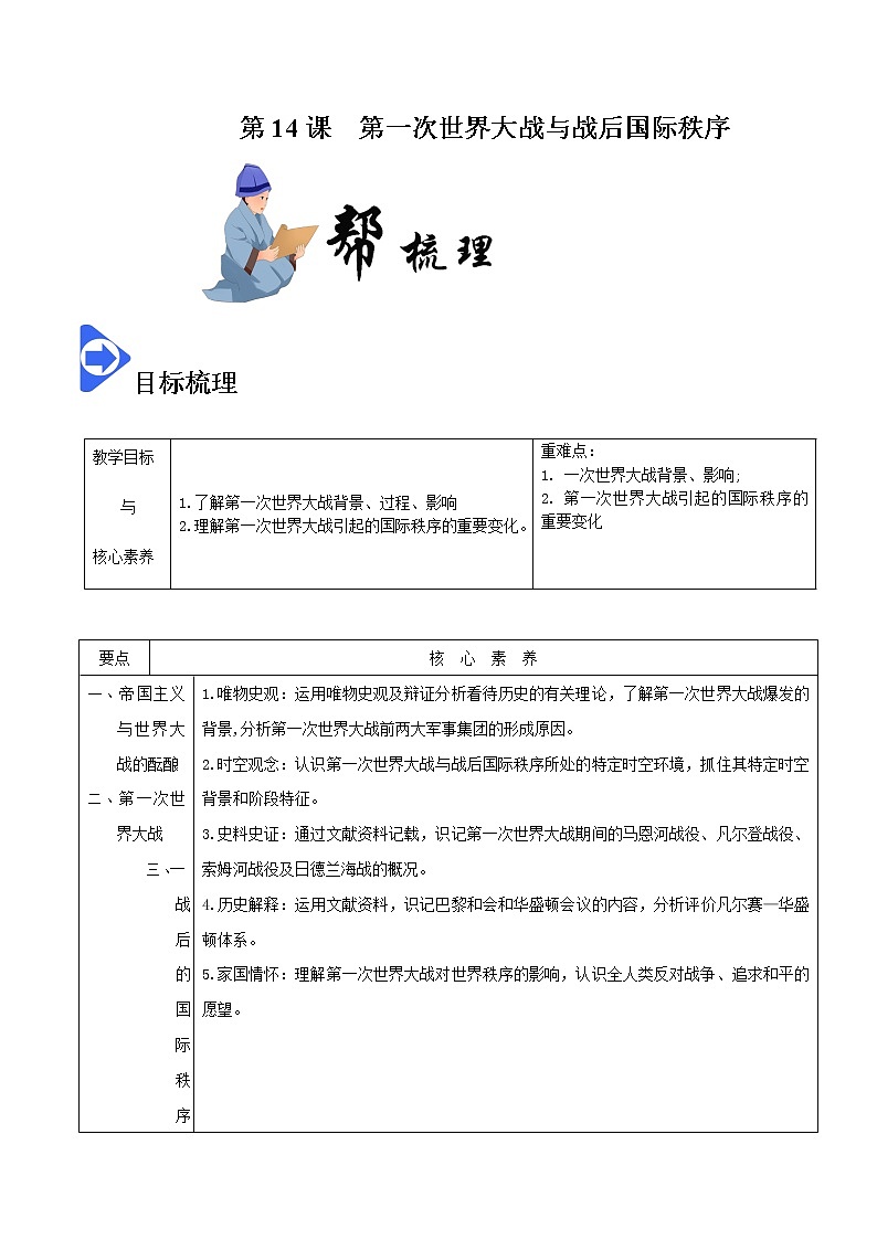 第14课 第一次世界大战与战后国际秩序【学案】01