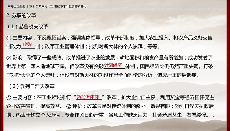 高中历史人教统编版 第8单元第20课   社会主义国家的发展与变化  教学课件04