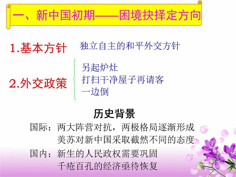 岳麓版高中历史必修一第26课 屹立于世界民族之林——新中国外交_课件02