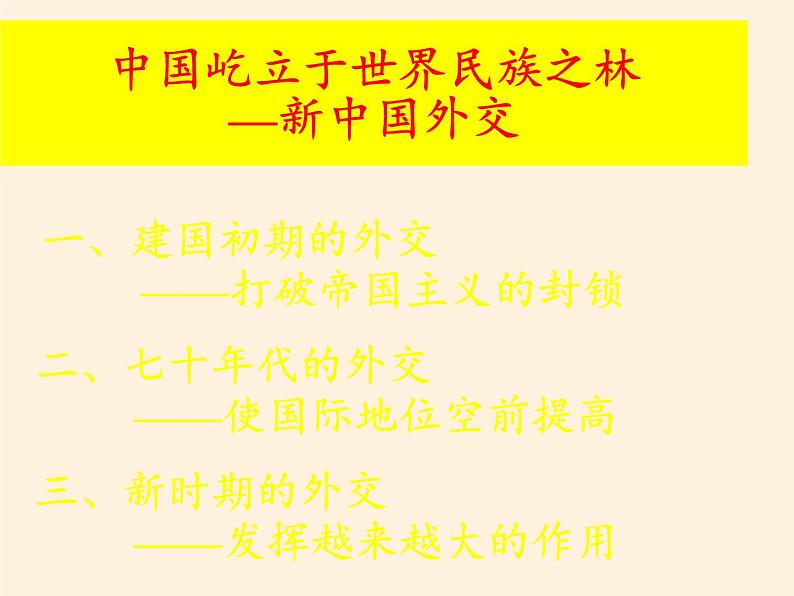 岳麓版高中历史必修一第26课 屹立于世界民族之林新中国外交(1)课件05