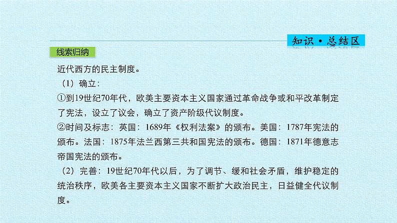 北师大版高中历史必修1 第六单元 近代欧美资产阶级的代议制 复习（课件）第4页