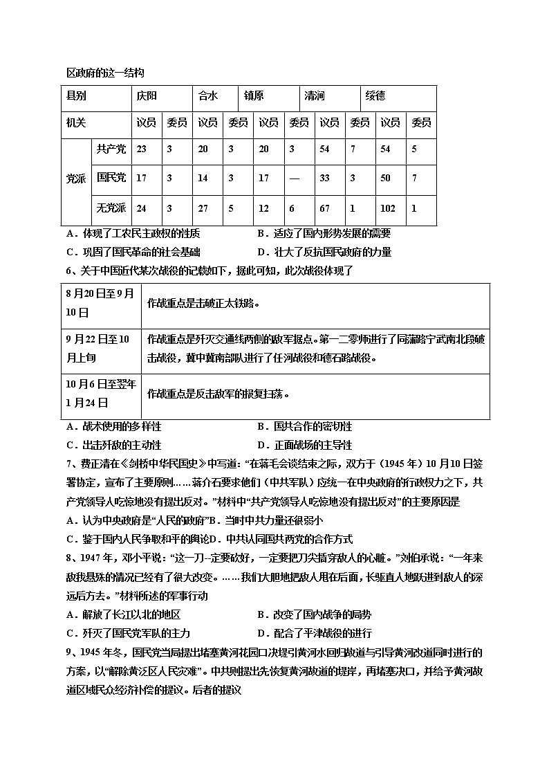 山东省临朐县第五中学2022届高三上学期第一次月考历史试题+Word版含答案第2页