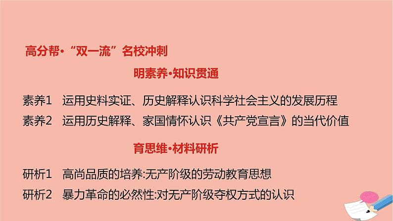 通用版高考历史一轮复习第十七单元从科学社会主义理论的诞生到社会主义制度的建立课件第4页