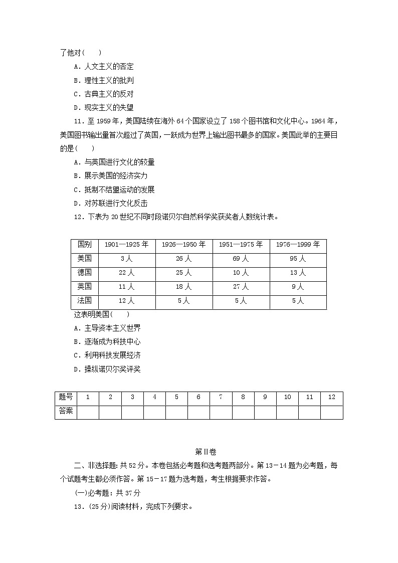 高考历史下学期仿真模拟卷十含解析03