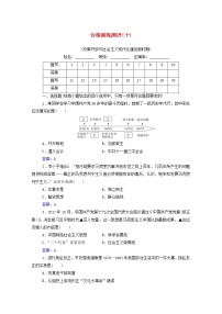 高考历史一轮复习专题十改革开放与社会主义现代化建设新时期合格演练测评含解析新人教版