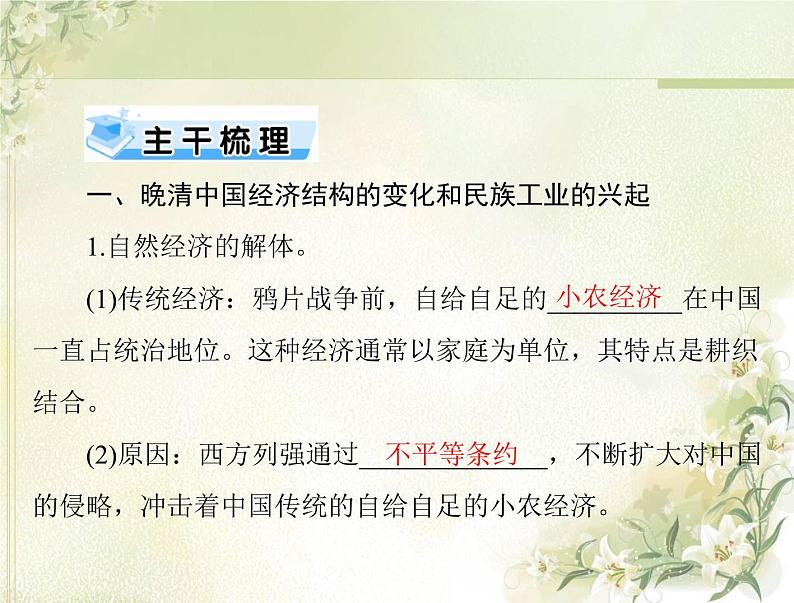 高考历史总复习必修Ⅱ经济成长历程第九单元工业文明的崛起和对中国的冲击第19讲中国近代经济结构的变动和近代工业的曲折发展 课件第2页