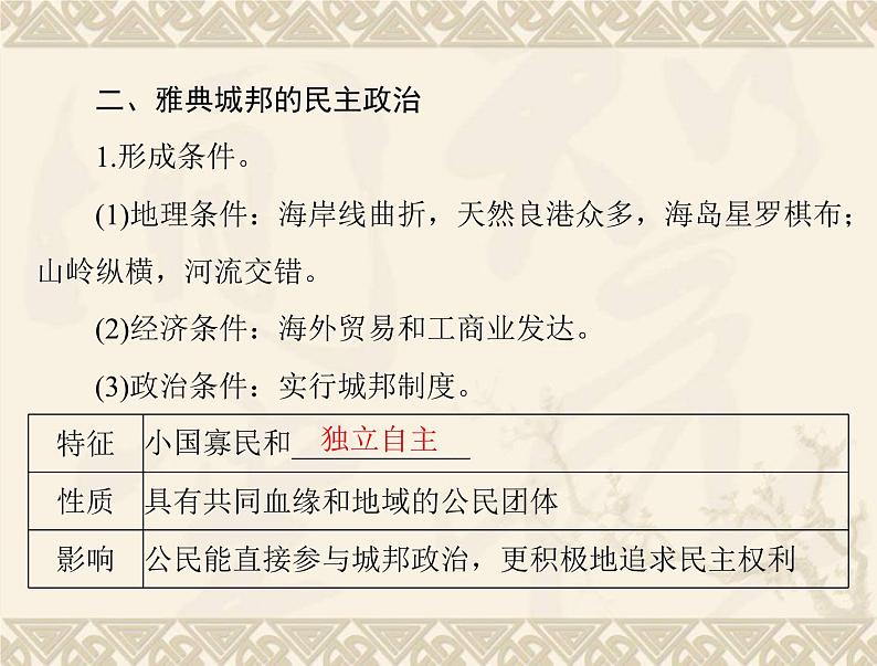 高考历史总复习必修Ⅰ政治文明历程第二单元古希腊和古罗马的政治制度第3讲爱琴文明古希腊城邦制度与雅典的民主政治课件06