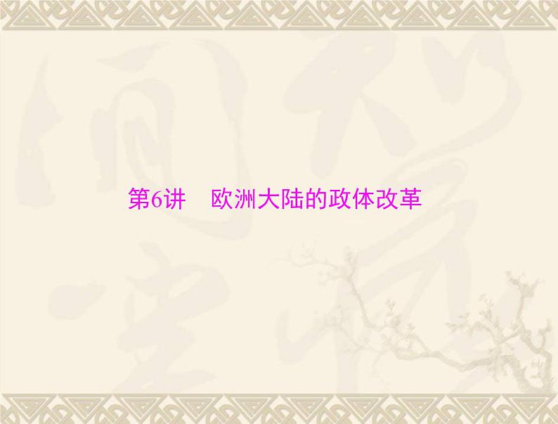 高考历史总复习必修Ⅰ政治文明历程第三单元近代西方资本主义政体的建立第6讲欧洲大陆的政体改革课件01