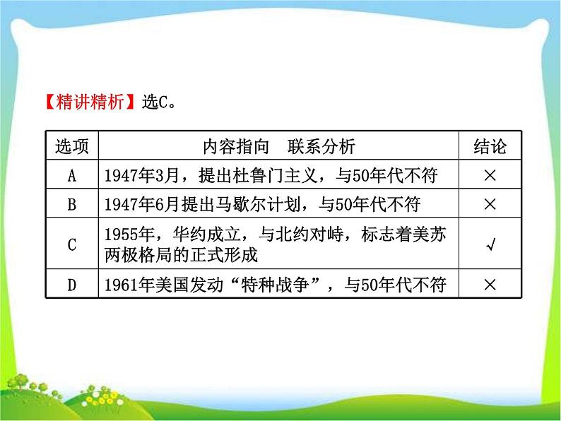 人教版高中历史必修一当今世界政治格局的多极化趋势(含答案解析)课件04