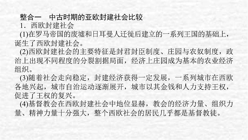 高考历史一轮复习第十二单元中古时期的世界单元高效整合课件新人教版02