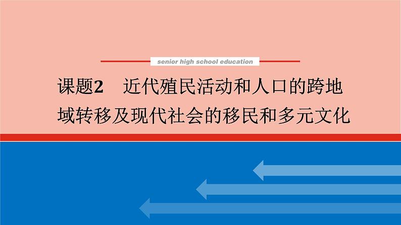 高考历史一轮复习第三十四单元人口迁徙文化交融与认同34.2近代殖民活动和人口的跨地域转移及现代社会的移民和多元文化课件新人教版01